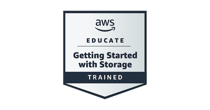 Official AWS Educate Getting Started with Storage training badge