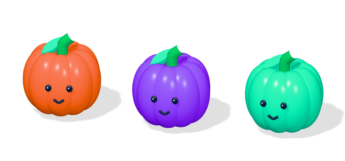 Three colourful pumpkin mockups